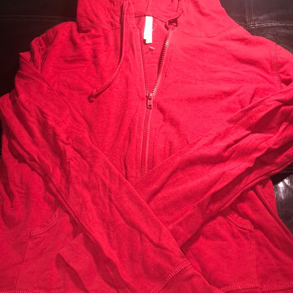 Red zip up thin